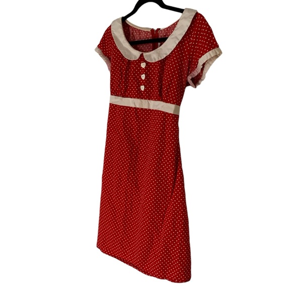 Vintage Heartbreaker Red Polka Dot Dress - Picture 1 of 5